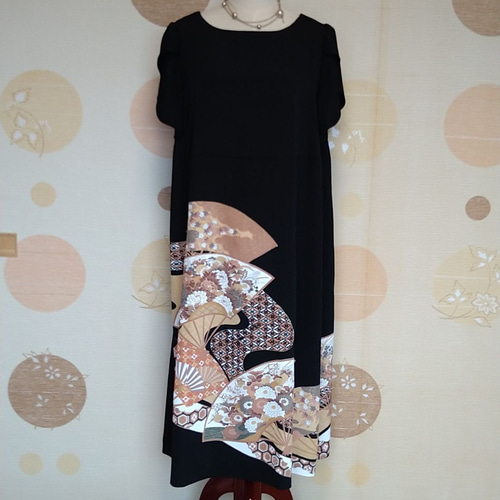 ①着物リメイク留袖シルクワンピース 新郎新婦母ドレス 結婚式 卒入学  