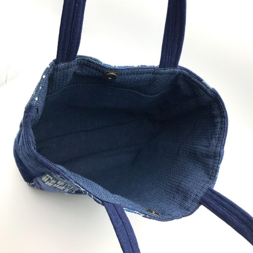 【オンリーワン】ネイビー パッチワーク 手提げバッグ他　7点セット オンリーワン】ネイビー パッチワーク 手提げバッグ他 7点セット