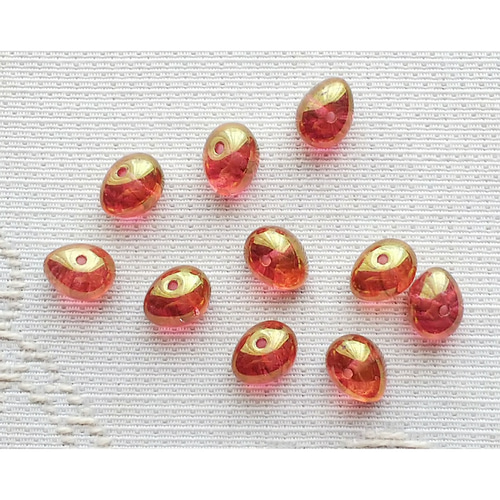 ころころしずく～トパーズラスター～ チェコビーズ 5X7mm 10個 ビーズ