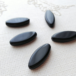 舟にゆられて〜ブラック〜 チェコビーズ　8X20mm 5個 1枚目の画像