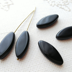 舟にゆられて〜ブラック〜 チェコビーズ　8X20mm 5個 3枚目の画像