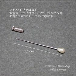 プリザーブドフラワーのコサージュ　ピンクベージュのミニバラ　磁石で留めるタイプ　Ecru (bc-0109p) 5枚目の画像