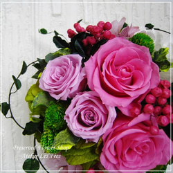 *Fleurir* ピンクの薔薇いっぱい　オールプリザーブドフラワー (ap-P0180) 2枚目の画像