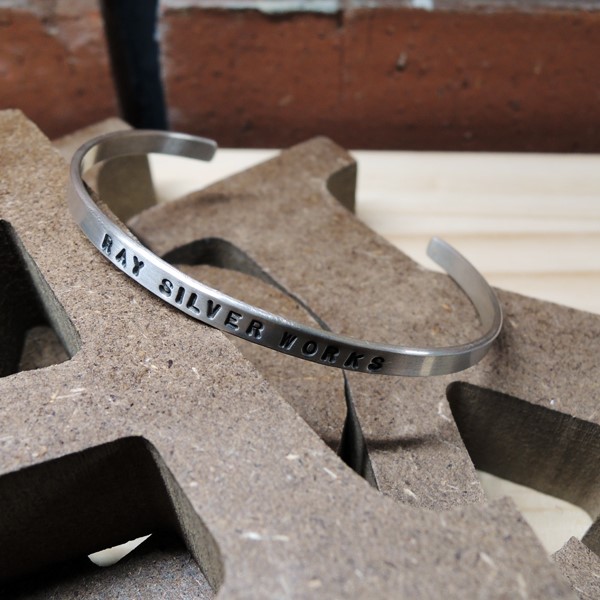 ☆4mmシルバーバングル☆プレーンタイプ　刻印オーダー