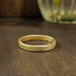 槌目マット仕上げの極薄真鍮リング 指輪・リング ray silver works