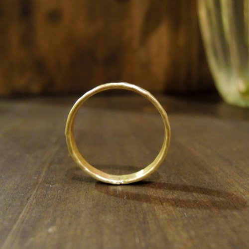 槌目マット仕上げの極薄真鍮リング 指輪・リング ray silver works