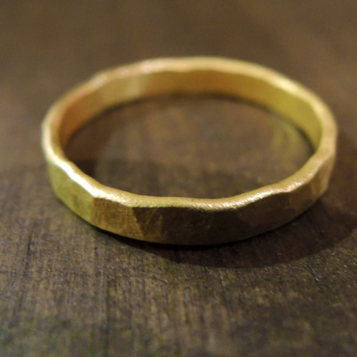 槌目マット仕上げの極薄真鍮リング 指輪・リング ray silver works