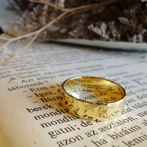 極薄真鍮リング（6mm幅槌目光沢仕上げ） 指輪・リング ray silver