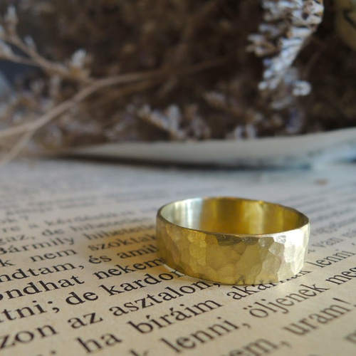 指輪・リング mae 極薄真鍮リング（6mm幅槌目マット仕上げ） 指輪・リング ray silver