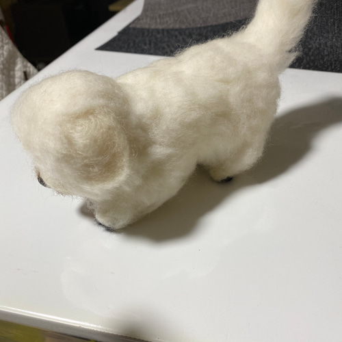 羊毛フェルトのペキニーズ その他素材 羊毛フェルト色鉛筆画 愛を永遠