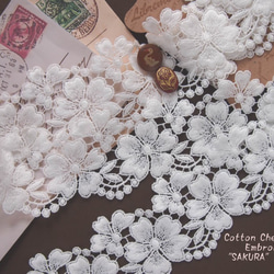 再々販 日本製コットンケミカルレース 巾6cm x 50cm単位 レース