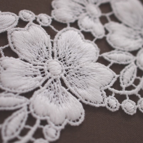 再々販 日本製コットンケミカルレース 巾6cm x 50cm単位 レース