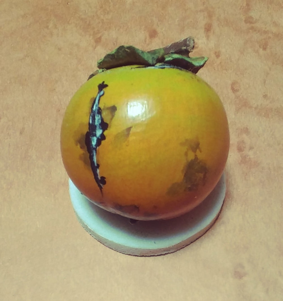 木彫り百目柿#1マグネット 4枚目の画像