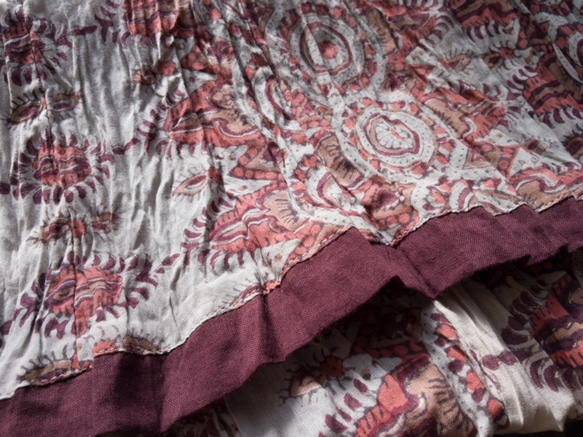 ブロックプリント２Way スカート/ チューブトップドレス/フリーサイズ 7枚目の画像