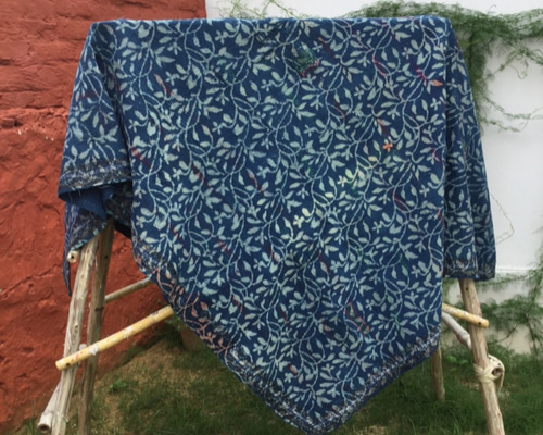 カンタキルト ヴィンテージ 刺し子 刺繍布 マルチカバー ラグ