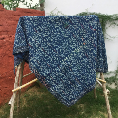 藍染ラリーキルト・カンタキルト no.64 【インド藍】藍染 カンタキルト ラリーキルト