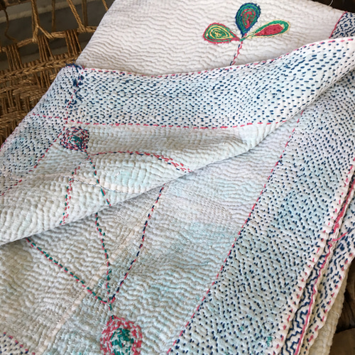 ヴィンテージキルト／ノクシカタ刺繍／カンタ/刺し子/手仕事
