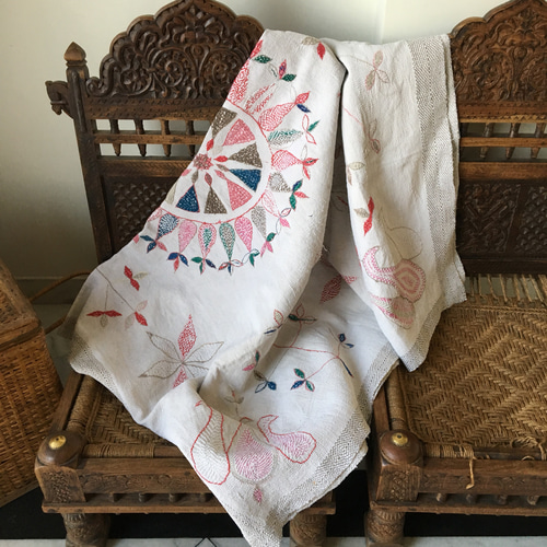 ヴィンテージキルト／ノクシカタ刺繍／カンタ/刺し子/手仕事