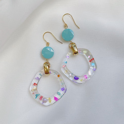 クリアピアス・イヤリングblue 【受注制作】 1枚目の画像