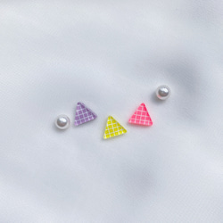 さんかく△パール⚪︎ピアス＊5コset 【受注制作】 3枚目の画像