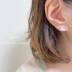 さんかく△パール⚪︎ピアス＊5コset 【受注制作】 4枚目の画像