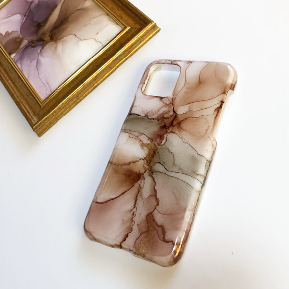 アルコールインクアート/ナチュラル大理石/iPhoneケース/スマホケース 3枚目の画像