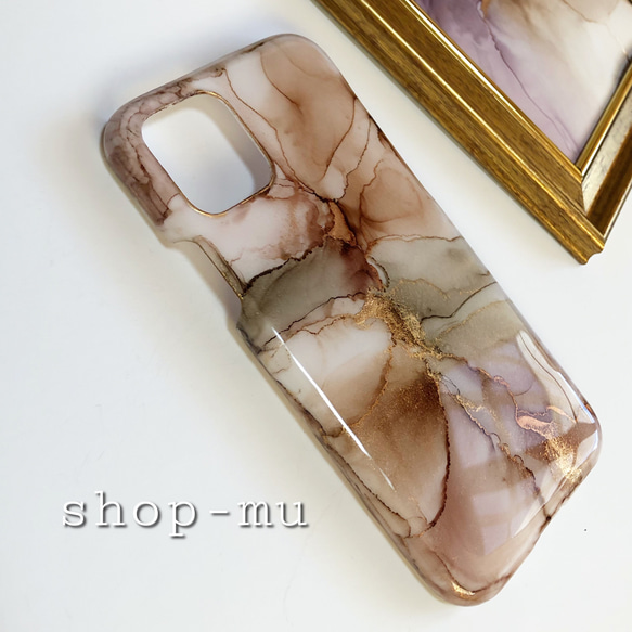 アルコールインクアート/ナチュラル大理石/iPhoneケース/スマホケース 4枚目の画像