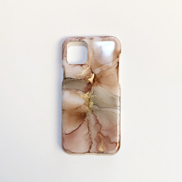 アルコールインクアート/ナチュラル大理石/iPhoneケース/スマホケース 5枚目の画像