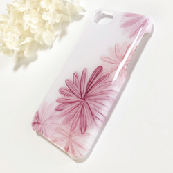 アルコールインクアート/ピンクフラワー/iPhoneケース/スマホケース 2枚目の画像