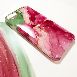 アルコールインクアート/スイカ/iPhoneケース/スマホケース 2枚目の画像