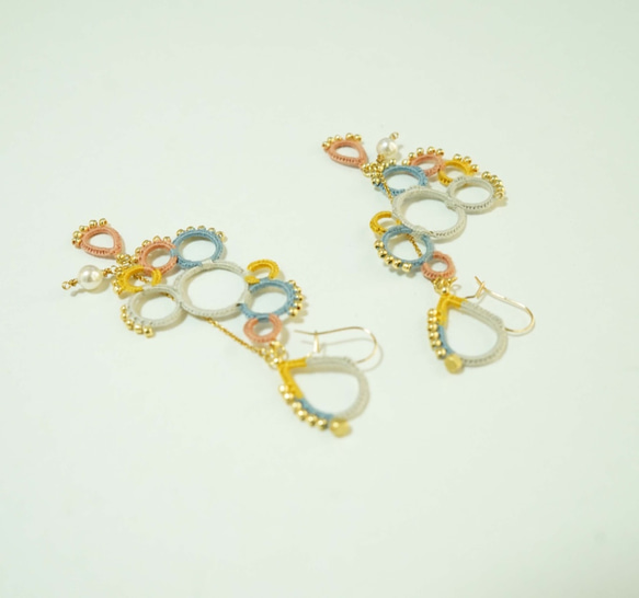 【SALE】 ≪jewelry.Polaris≫フレームクロッシェ バブル ピアス / ホリデイ 1枚目の画像