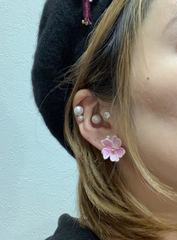 ≪jewelry.Polaris≫ 桜 Chery Blossom スタッドピアス・イヤリング【受注製作】 5枚目の画像