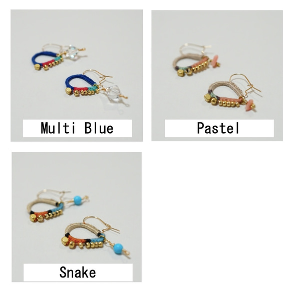 所有3種彩色吊式耳環/多色（PFP-007） 第8張的照片