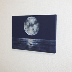 満月と海　インテリアパネル　アートパネル 2枚目の画像