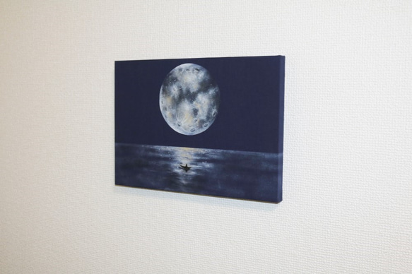 満月と海　インテリアパネル　アートパネル 2枚目の画像