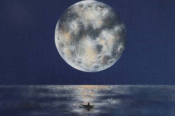 満月と海　インテリアパネル　アートパネル 3枚目の画像