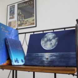 満月と海　インテリアパネル　アートパネル 4枚目の画像