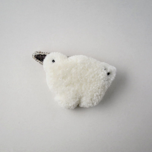 ライチョウ/雷鳥 もふもふ刺繍ブローチ ブローチ mmfum 通販 11289593