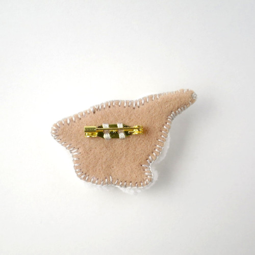 ライチョウ/雷鳥 もふもふ刺繍ブローチ ブローチ mmfum 通販 11289593