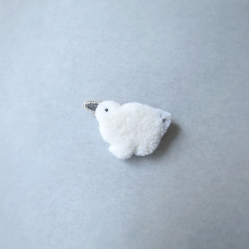 ライチョウ/雷鳥 もふもふ刺繍ブローチ ブローチ mmfum 通販 11289593
