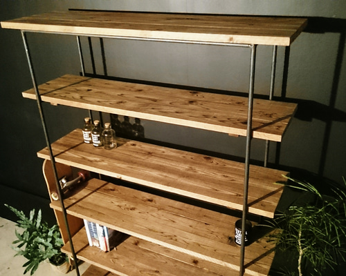 【定価75%割引】無垢材オーク✗アイアンシェルフ BRIGEWORKS 1_72e3556e20b7ea9477db2bd74cb7