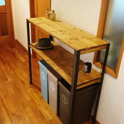 ❴天然無垢材❵アイアンフレームシェルフ 天然無垢材アイアンフレームシェルフ【サイズ900×800】 棚