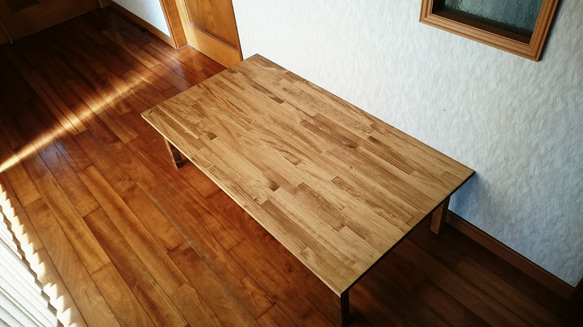 【格安☆18000円☆】【サイズ1200×700】天然無垢材ローテーブル 4枚目の画像