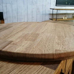 creema限定商品》高級ロイヤルオーク 30㎜円形天板 サイドテーブル