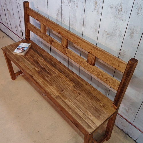 天然無垢材 背もたれ付きベンチ ソファ・ベンチ G-S-S 通販 8580797