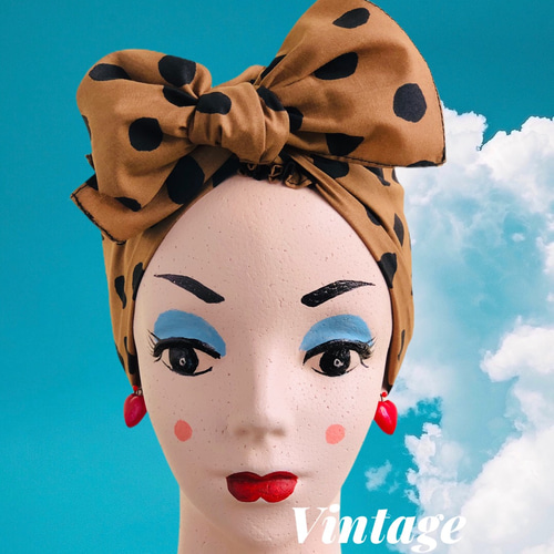 【Vintage TurbanHat】ヴィンテージターバンハット　アレンジ可能 Vintage TurbanHat】ヴィンテージターバンハット アレンジ可能