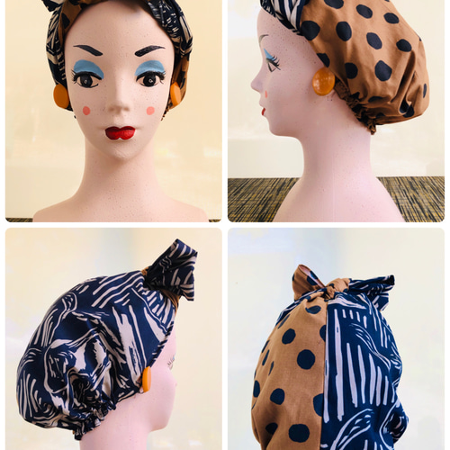【Vintage TurbanHat】ヴィンテージターバンハット　アレンジ可能 Amazon | 3ピース ヴィンテージ フランス 女性 ターバン ハット