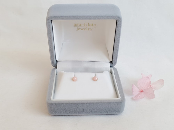 上品ジュエリーケース・小【ピアス・イヤリング】グレー・箱付き