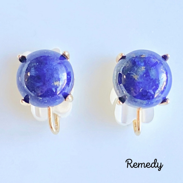 専用【C】水晶とラピスラズリ マザーオブパールの一粒ピアス 【公式通販】