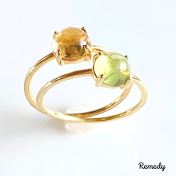 K18 スモーキークォーツ・アメジストリング 2本セット 楽天市場